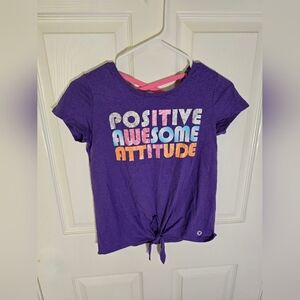 Pro Player Girls Purple Athleisure Tie Front Tee 14